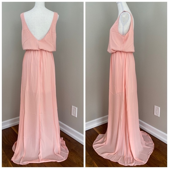 NWT Show Me Your MuMu Kendall Maxi Dress, Frosty Pink Crisp size L - Picture 9 of 13